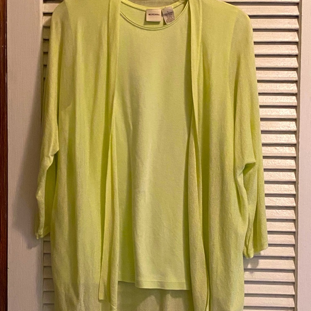 Merona Tunic Cardigan Set (Lime) Sz. Large